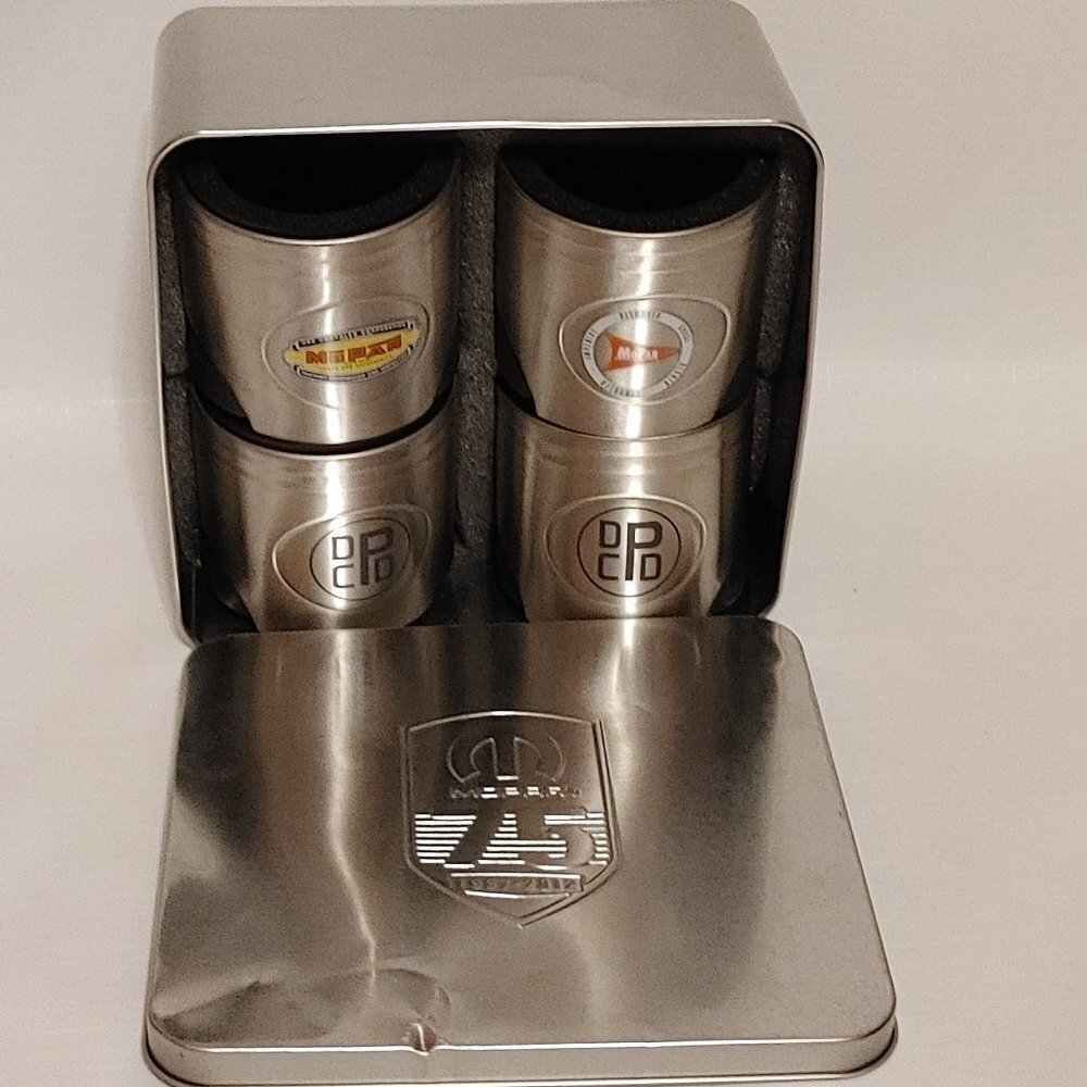 Set of 4 Assorted 75th Mopar Logo Metal Piston 1997-2012